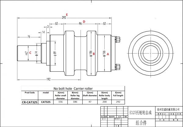 CR-CAT325 chart